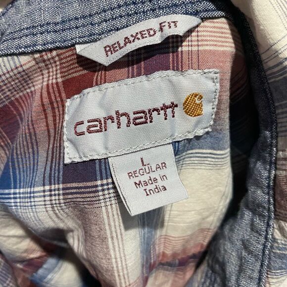 Carhartt Mens Rugged Flex Relaxed Fit Short sleeve botton down top - Picture 8 of 9